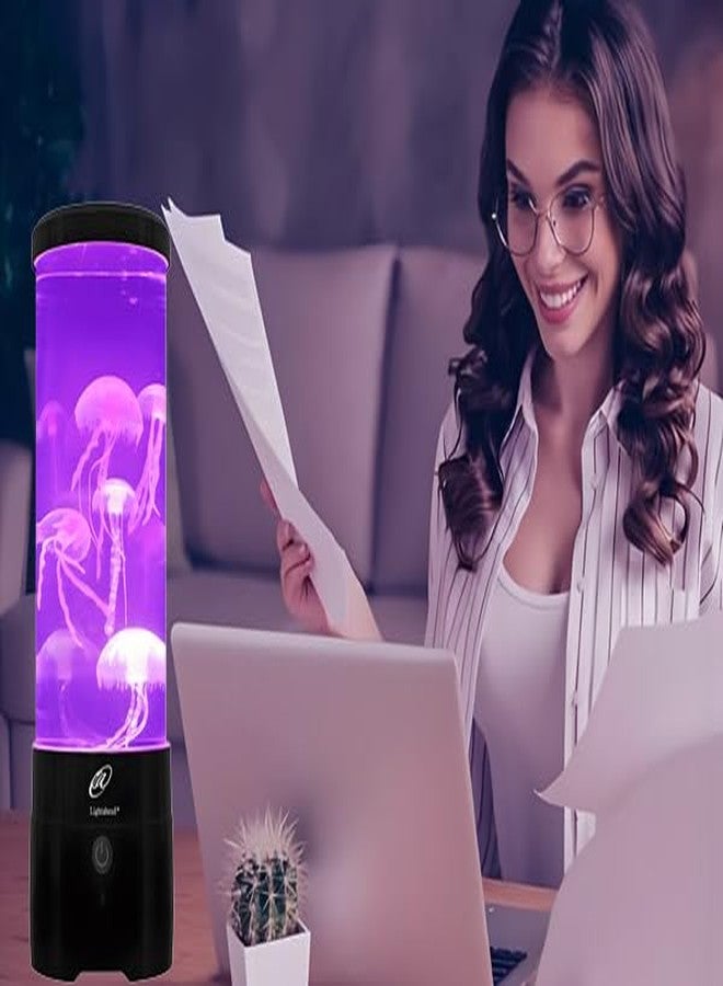 Lightahead LED Sensory Jellyfish Aquarium Lamp with Bluetooth Speaker and Color Changing Light Effects. Majestic and Standing Tall at 12 Inches! Medium (12 Inches Tall) - Image 3